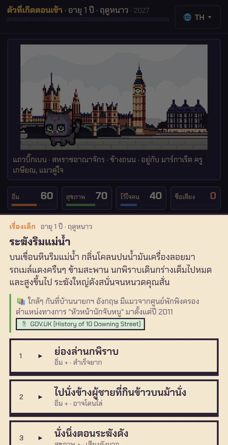แมวจรลอนดอนข้างบิ๊กเบน