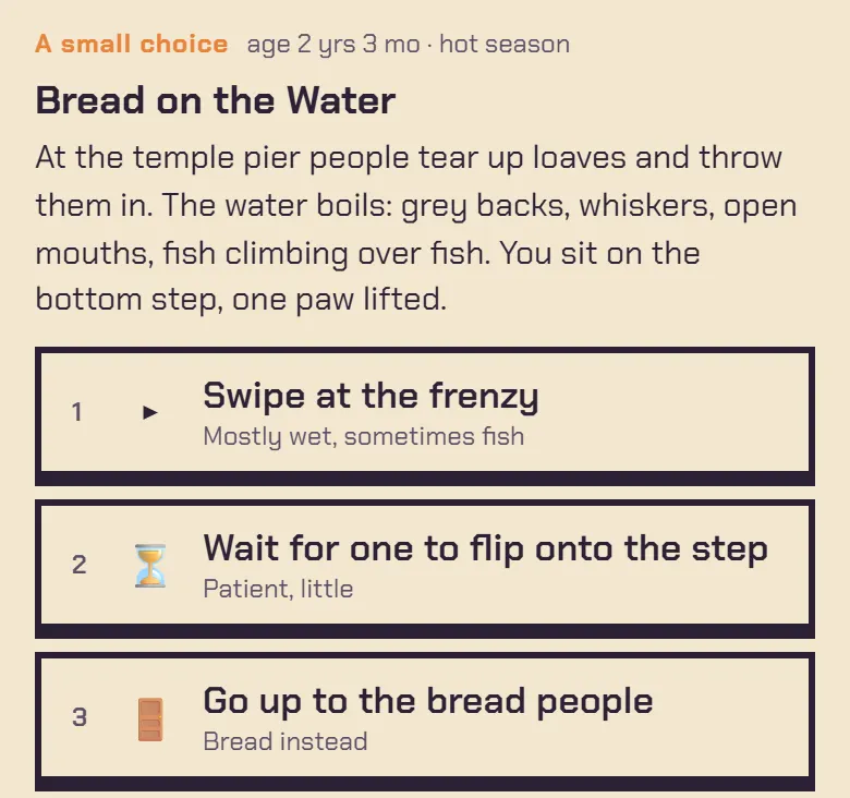 The temple pier, where the water boils when the bread goes in.