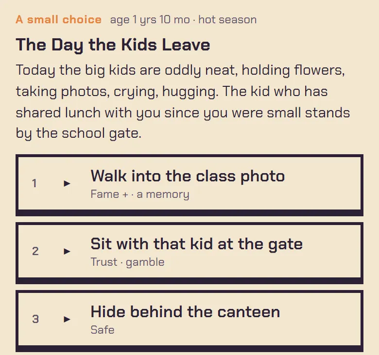 Graduation day: the big kids leave, and one of them has shared lunch with you since you were small.