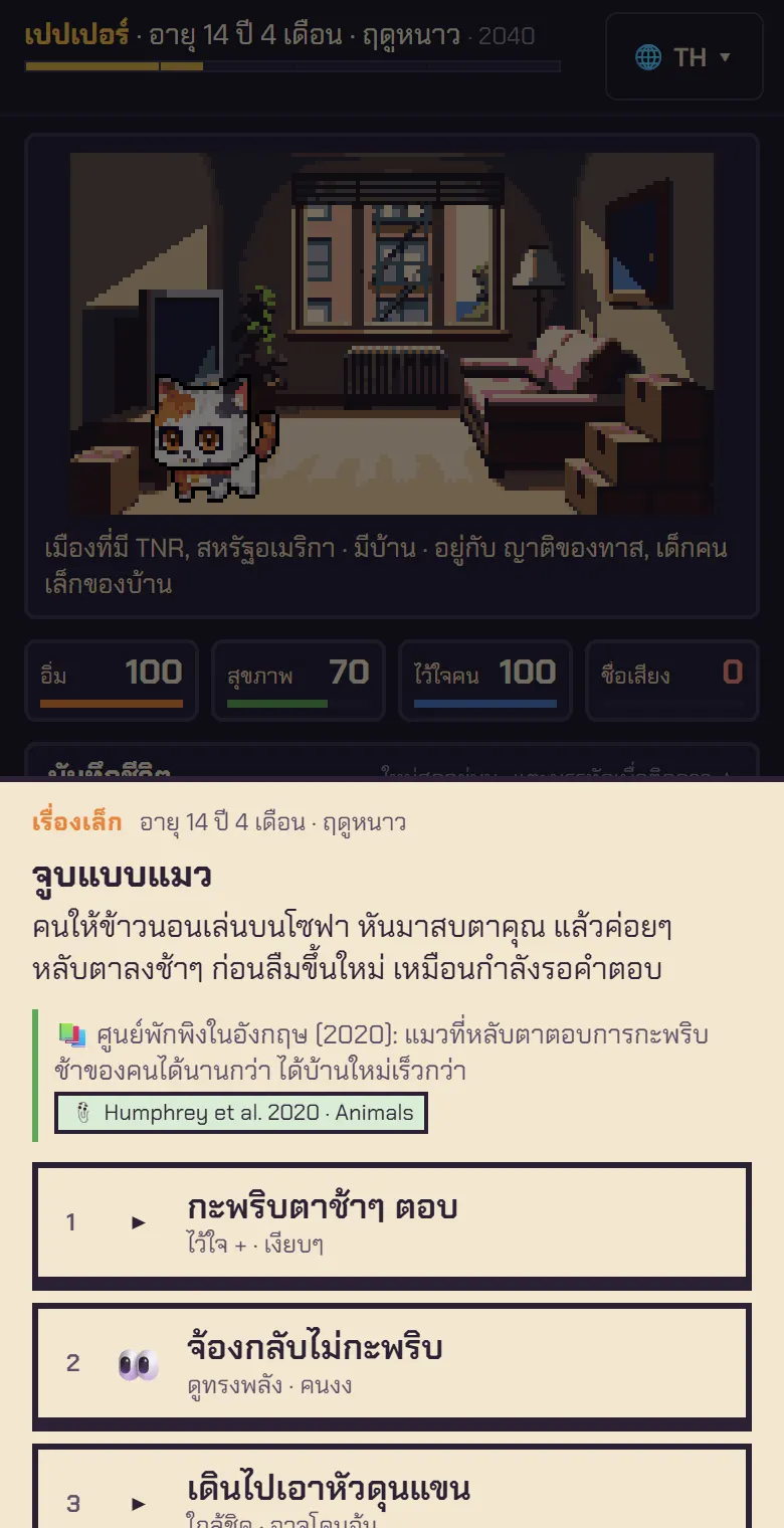 จูบแบบแมว กะพริบตาช้าๆ ให้กันจากอีกฝั่งห้อง